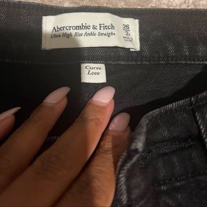 Abercrombie black distressed denim size 26 ultra high rise ankle